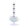 Feng Shui Lotus en cristal avec chaîne violette