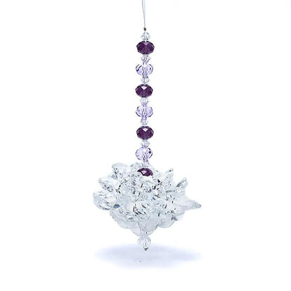 Feng Shui kristallen lotus met paarse ketting thumb