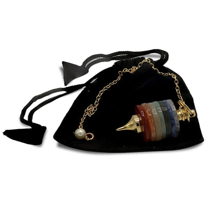 Pendule pierres dures couleurs 7 Chakra L de gros thumb