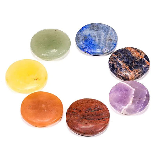 SET de 7 piedras redondas colores de los chakra