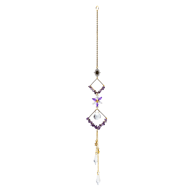Sonnenfänger mit Amethyststeinen und Rhomben Metall|Edelstein|Kupfer