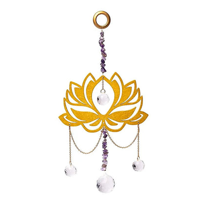 Sonnenfänger mit Lotos, Amethyst und Kristallkugeln thumb