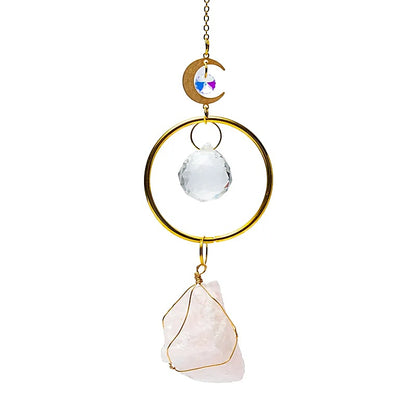 Atrapasoles con luna y cuarzo rosa Metal|Cobre|Piedra preciosa thumb