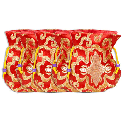 Borsina broccato rosso foderata all’ingrosso thumb