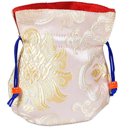 Bolsita brocado blanco interior rojo thumb