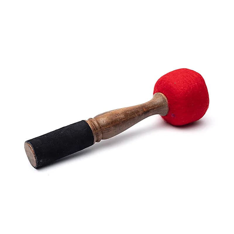 Maillet double face pour bol chantant avec bâton en peau de chamois
