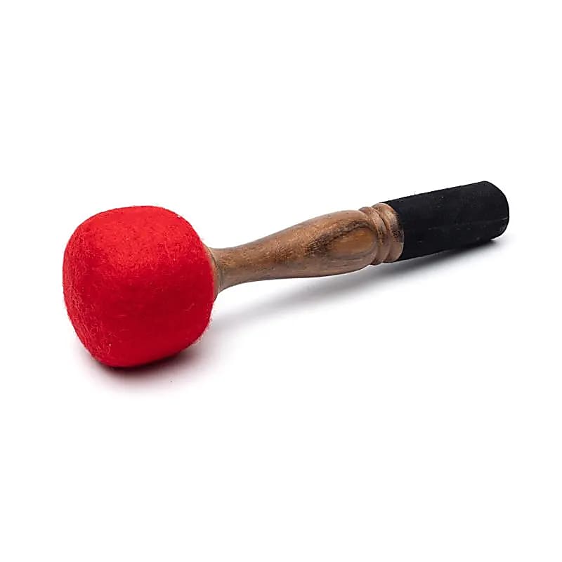 Maillet double face pour bol chantant avec bâton en peau de chamois