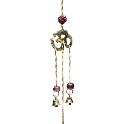Glockenspiel Rudraksha mit OM Symbolen an Kordel thumb