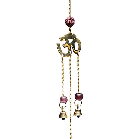 Glockenspiel Rudraksha mit OM Symbolen an Kordel