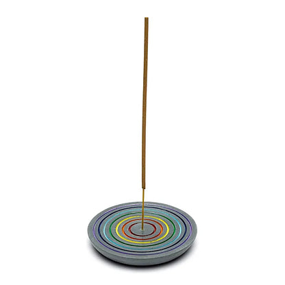 Incense stick burner rainbow soapstone black wholesale thumb