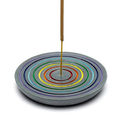 Incense stick burner rainbow soapstone black thumb