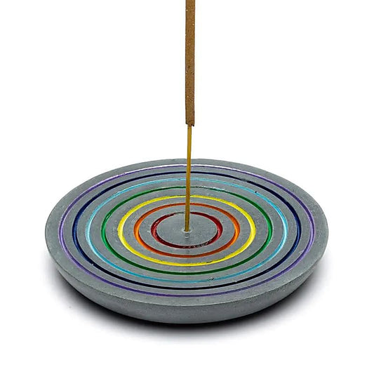 Incense stick burner rainbow soapstone black