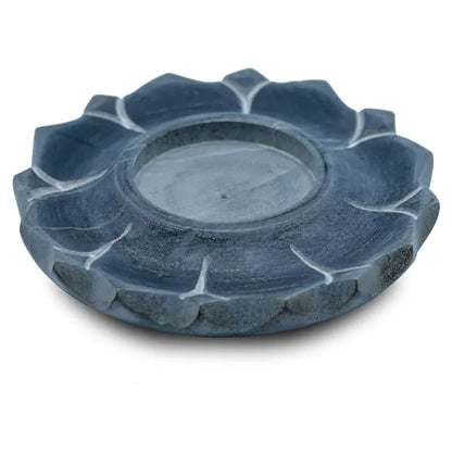 Lotus Kerzen&amp;Räucherstäbchenhalter Speckstein grau großhandel thumb