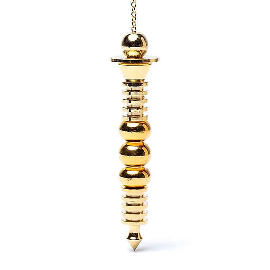 Chambered pendulum brass gold plated Flower of Life