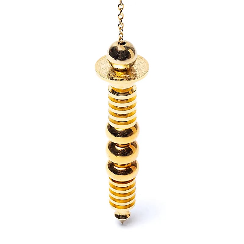 Pendolo con testimone in ottone placcato oro Fiore della vita