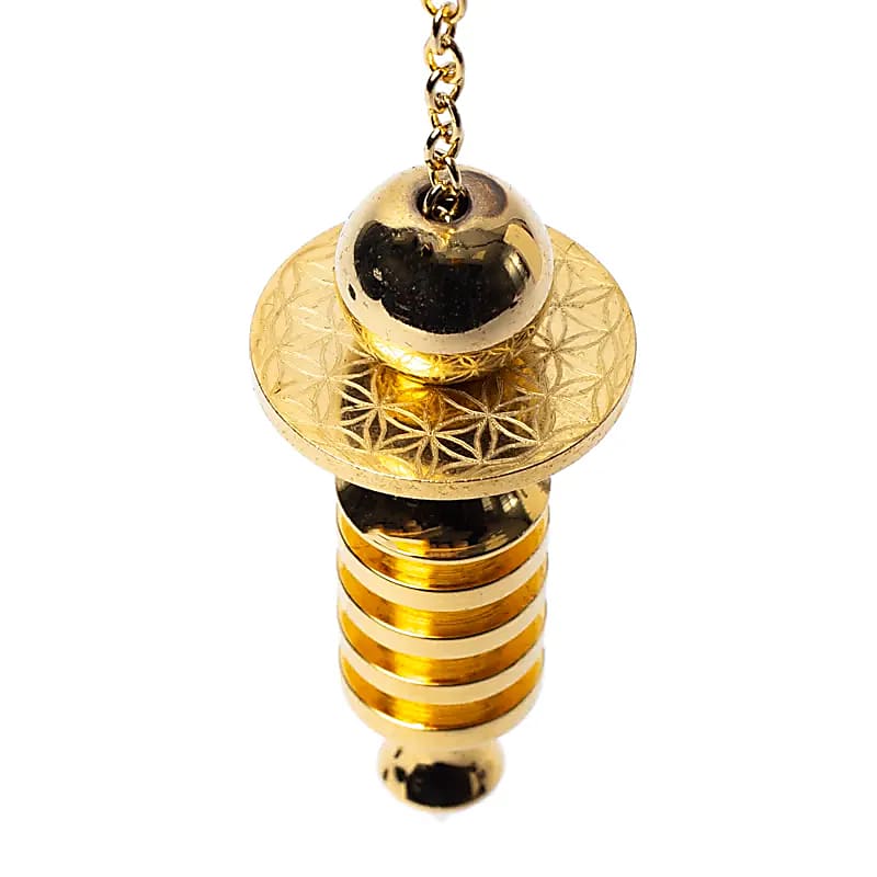 Pendulum brass gold plated Flower of Life