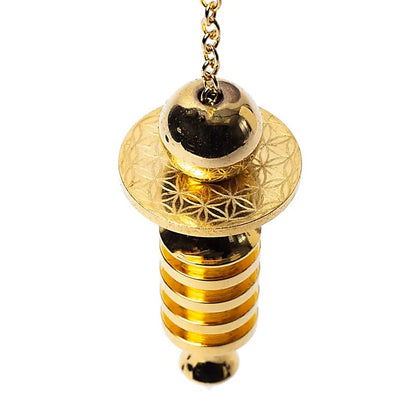 Pendulum brass gold plated Flower of Life wholesale thumb