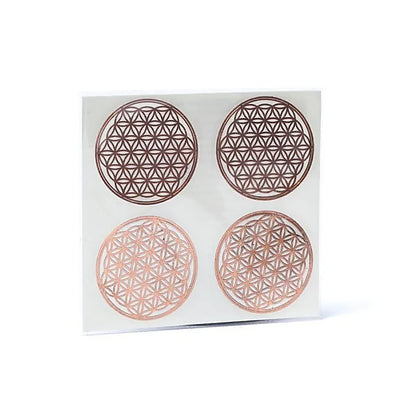 Metal Flower of Life sticker rose gold 4x thumb