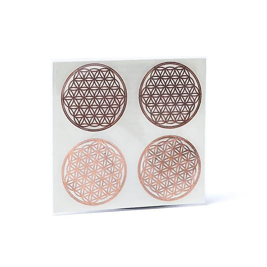 Metal Flower of Life sticker rose gold 4x