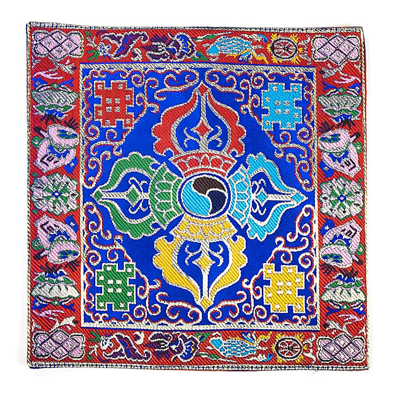 Klangschalen-/Altartuch Double-Dorje blau / rot