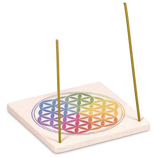 Incense burner sandstone flower of life