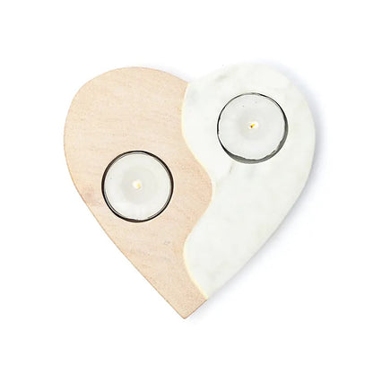 Buy Pink sandstone &amp; marble candleholder heart thumb