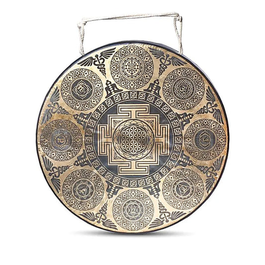 Nepalese gong 7 Chakras engraved