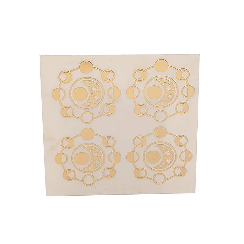 Adesivo in metallo fasi lunari oro x 4