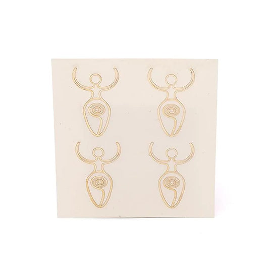 Metalen sticker Godin goud 4x