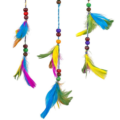 Atrapasueños cáñamo arco iris S Pluma thumb
