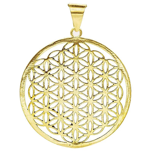 Flower of life pendant brass golden