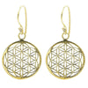 Boucles d'oreilles dorées fleur de vie en laiton