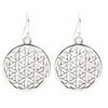 Pendientes flor de la vida latón plateado