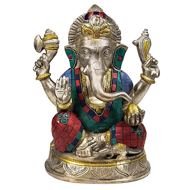 Ganesha beeld met mozaïek decoratie