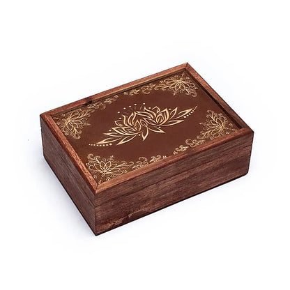Caja de tarot de madera con Loto thumb