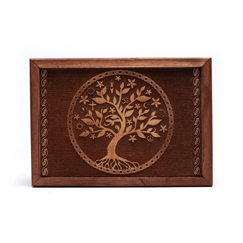 Caja de Tarot de madera con Árbol de la vida