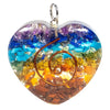 Orgonite heart pendant multicoloured