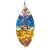Orgonite oval shaped pendant multicoloured