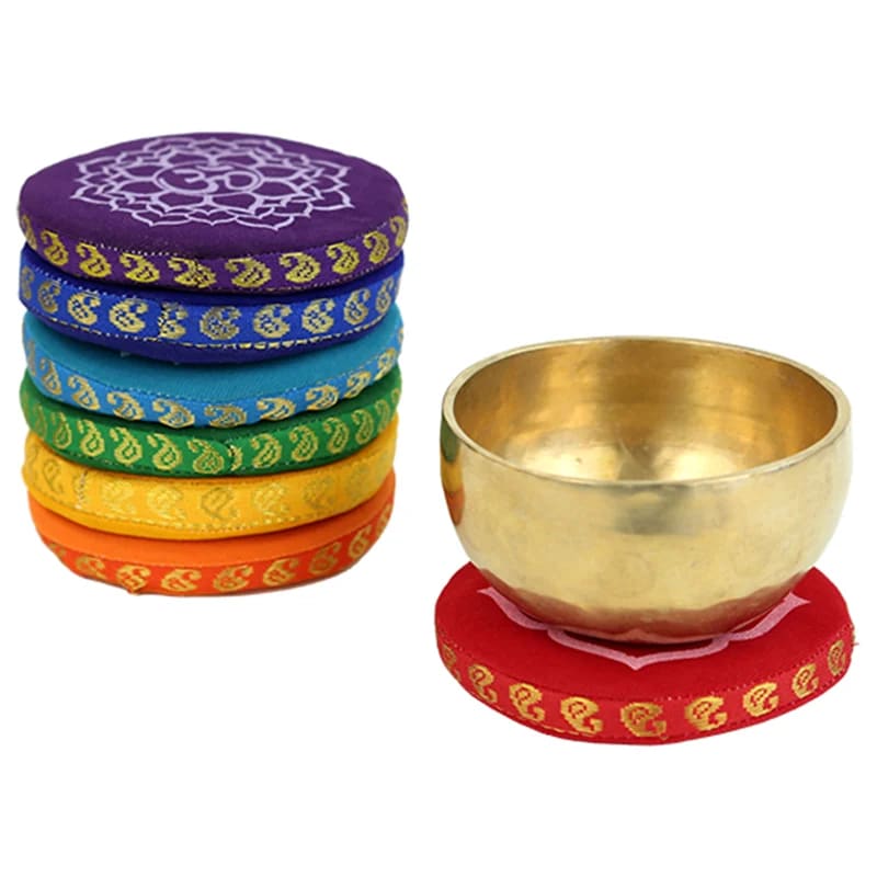 Singing bowl cushion set 7 chakras
