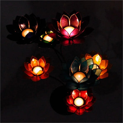 Chakra Lotus display groen + 21 sfeerlichten IJzer thumb