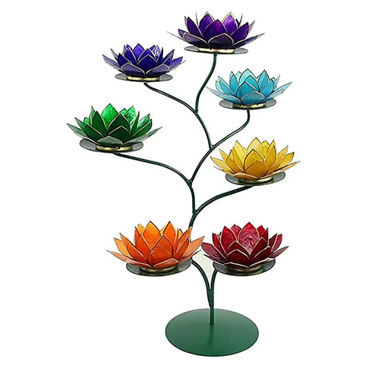 Chakra Fior di Loto Display verde + 21 portalumi