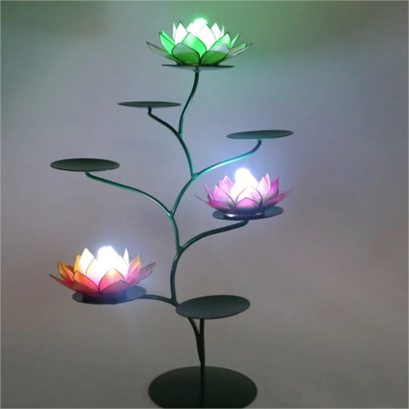 Chakra Lotus Display green Iron