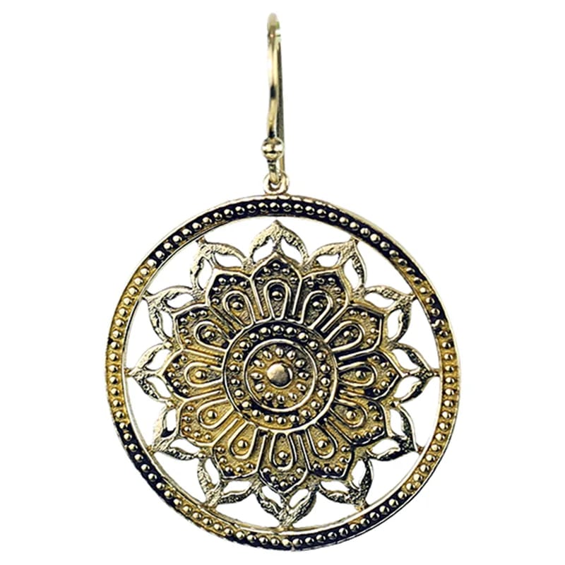 Orecchini Mandala/Loto in bronzo dorato all’ingrosso