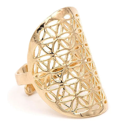 Ring Blume des Levens - Messing - goldfarbig thumb