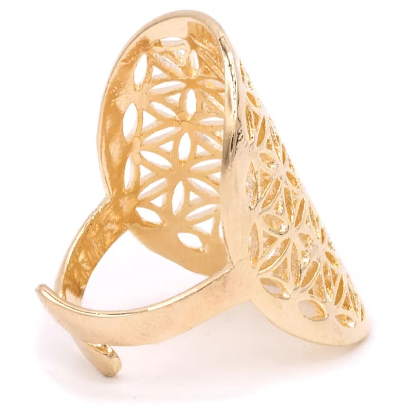 Ring Blume des Levens - Messing - goldfarbig