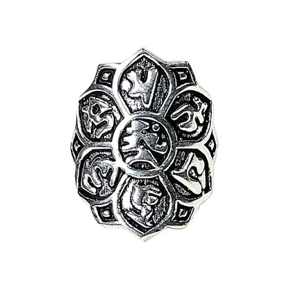 Anneau lotus laiton couleur argent thumb
