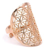 Ring Blume des Lebens Messing rosa goldfarbig