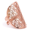 Ring Blume des Lebens Messing kupferfarbig