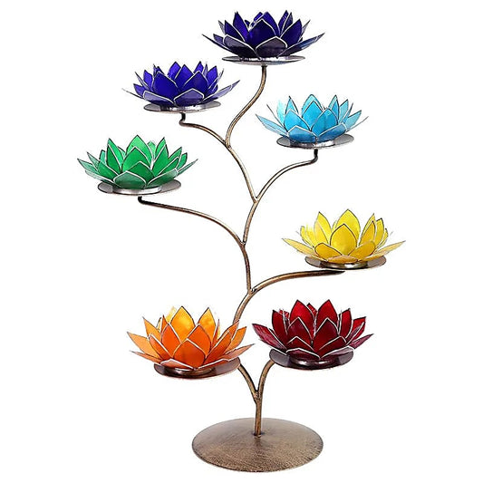 Chakra Fior di Loto Display con 21 portalumi