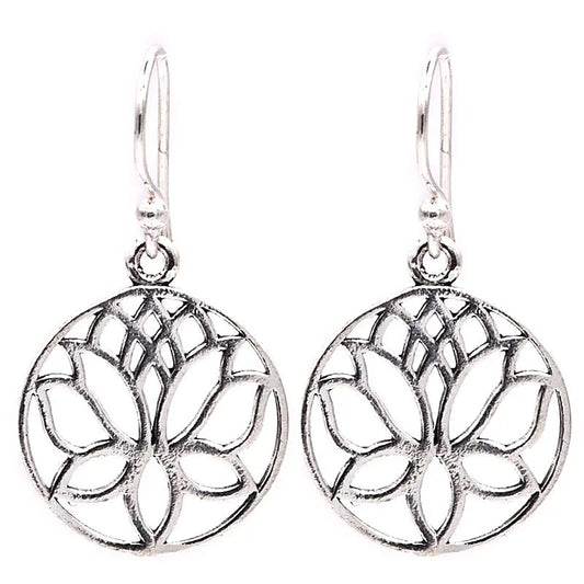 Orecchini Loto in ottone color argento